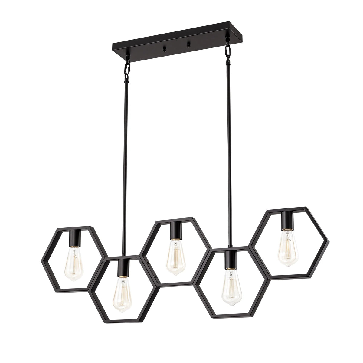 5-Light Square Geometric Pendant T622