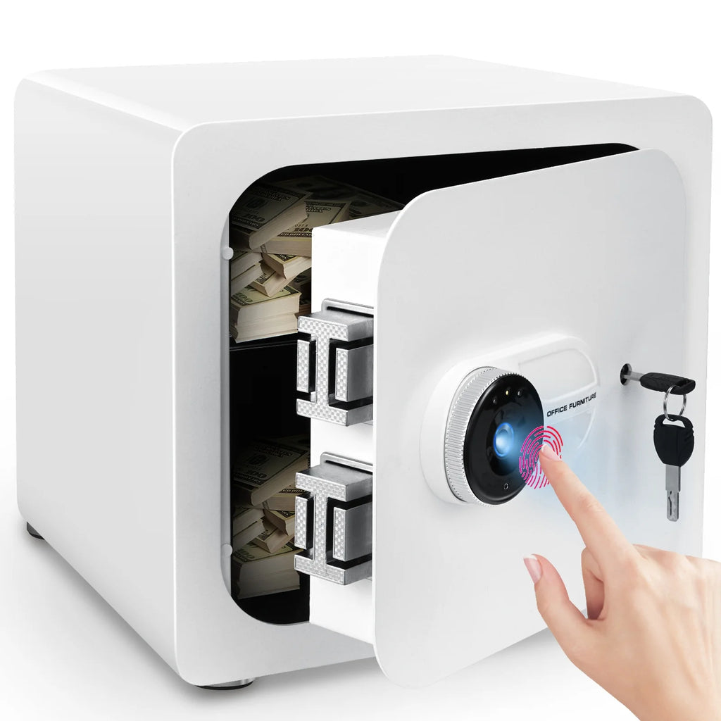 1.8 Cub White Safe Box with Fingerprint Y7600