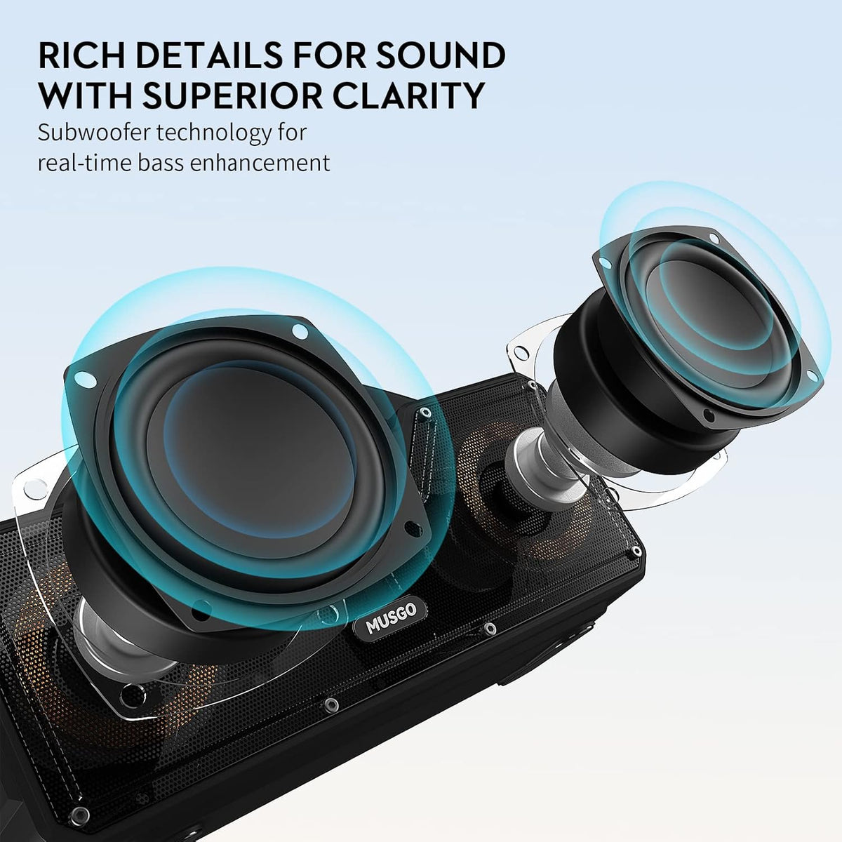 Portable Wireless Bluetooth Speaker with Subwoofer P4905