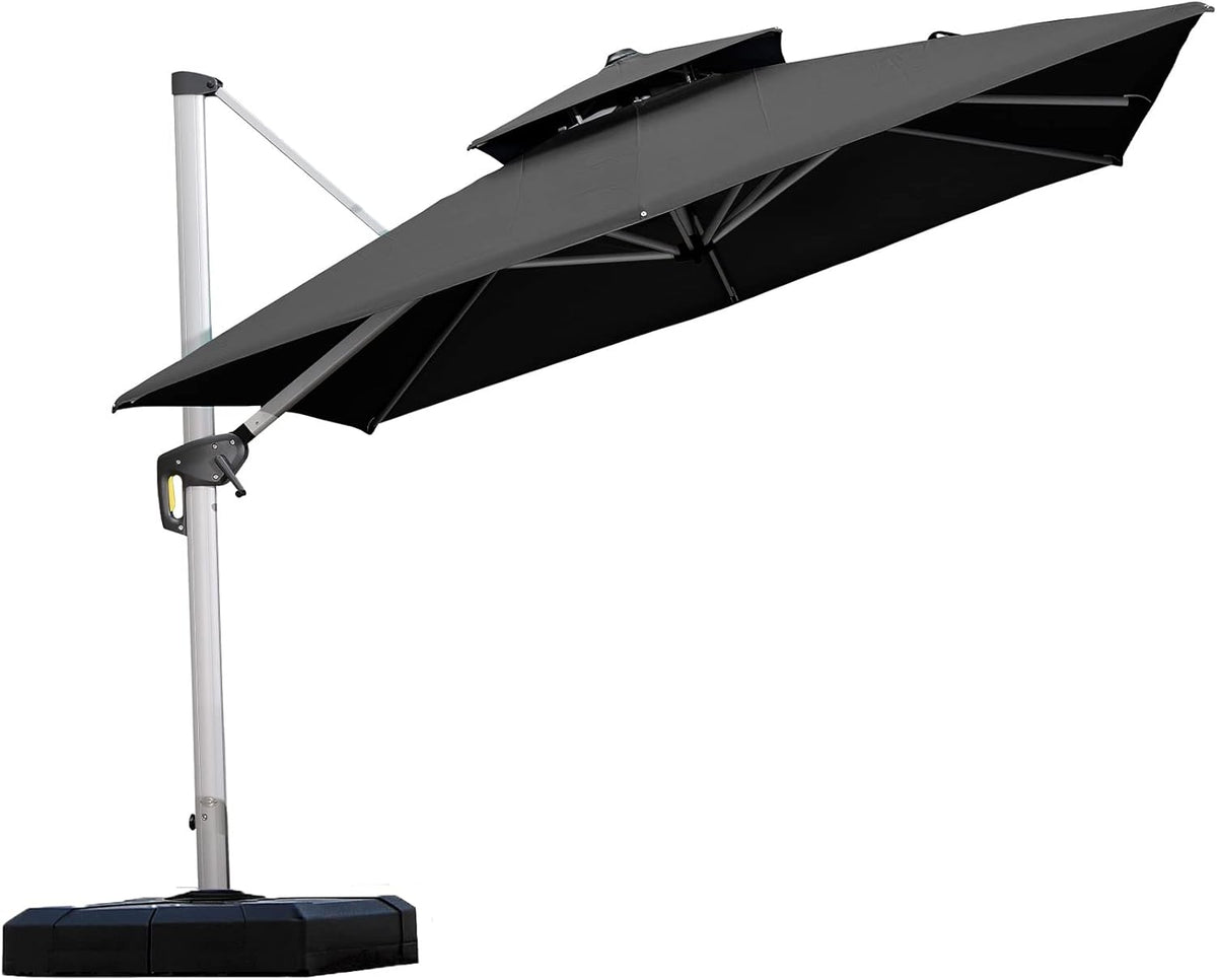 9ft Grey Cantilever Patio Umbrella D56126