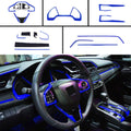 18Pcs Blue ABS Carbon Fiber Print Steering Wheel Cover Trim Set O4556