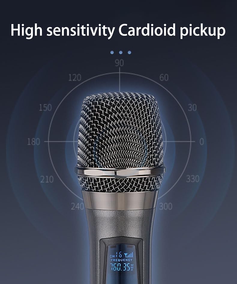 Rechargeable Wireless Dual Handheld Dynamic Microphone C1845