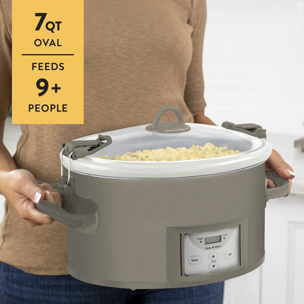 7-Quart Programmable Slow Cooker, Grey Y221