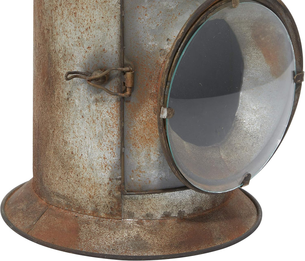 Metal Glass Candle Lantern 8 W 19 H E79871