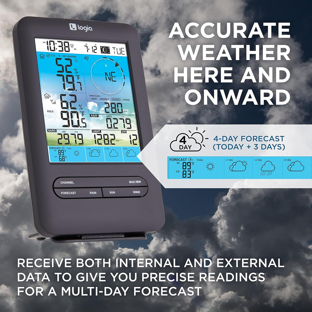 7-in-1 Wireless Weather Station with Color Display J64515