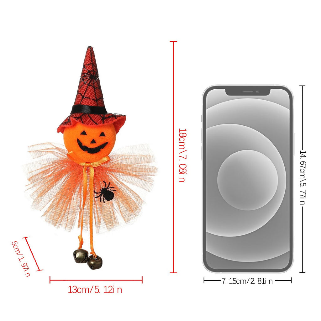 Pumpkin Witch Doll Scary Halloween Cat Novelty Toy Cloth K88448
