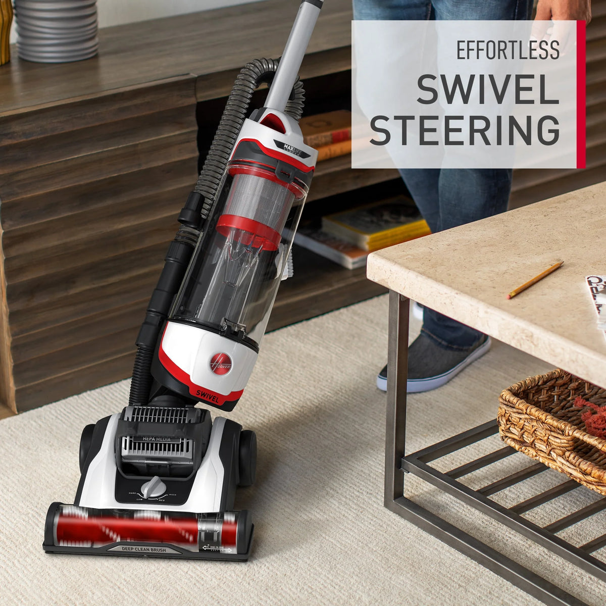 Bagless Upright Vacuum Cleaner with HEPA Media Filtration W48190