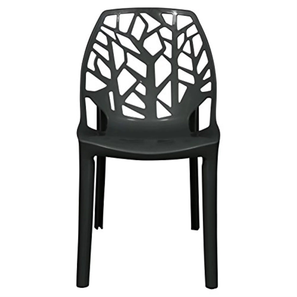 Solid Black Plastic Dining Chair Set of 4 N7135