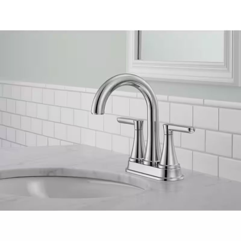 4 in. Centerset Double Handle Bathroom Faucet Polished Chrome U249530