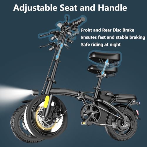 Peak 500W 23MPH Folding Electric Bike 48V 12AH F15389