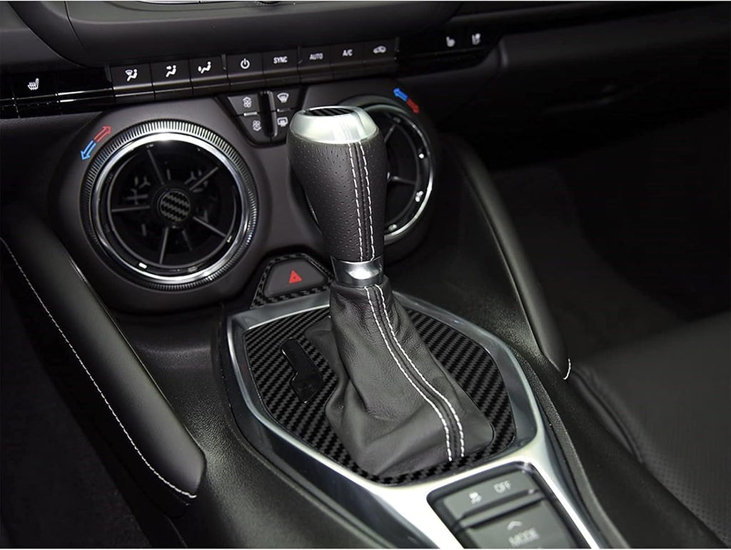 Carbon Fiber Texture Vinyl Wrap Center Console Dashboard Cover for Chevrolet Camaro 28PCS Black X4211