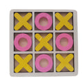 Yellow Pink Wood Tic Tac Toe Game Set Q11679