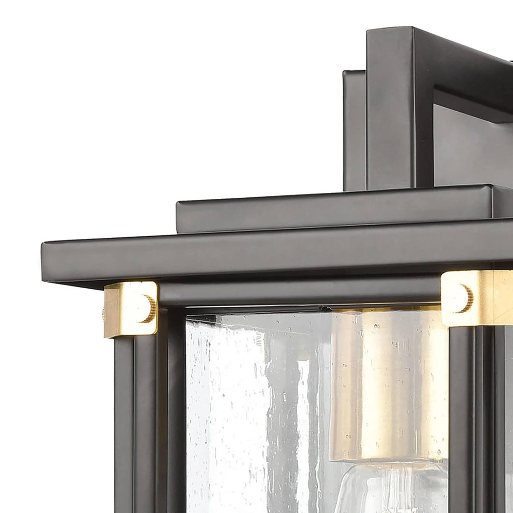 Matte Black 1-Light Sconce with Seedy Glass U49579