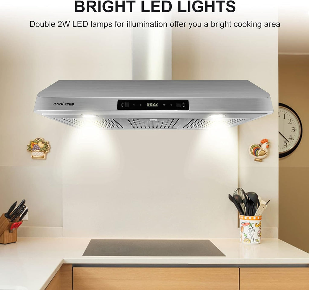 36'' Under Cabinet Range Hood, Stainless Steel, 760CFM, Dual Motors, Permanent Filters W1360