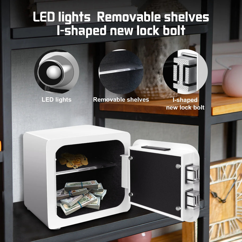 1.8 Cub White Safe Box with Fingerprint Y7600