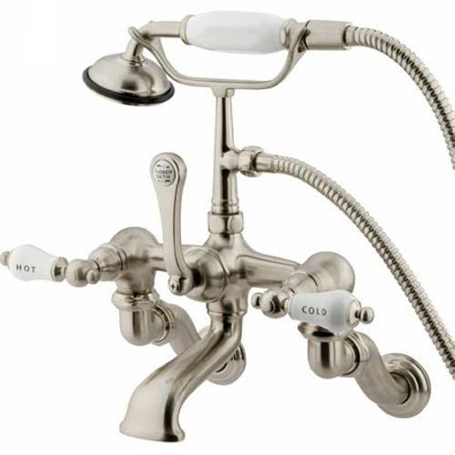 Triple Handle Clawfoot Tub Filler with Satin Nickel R81692