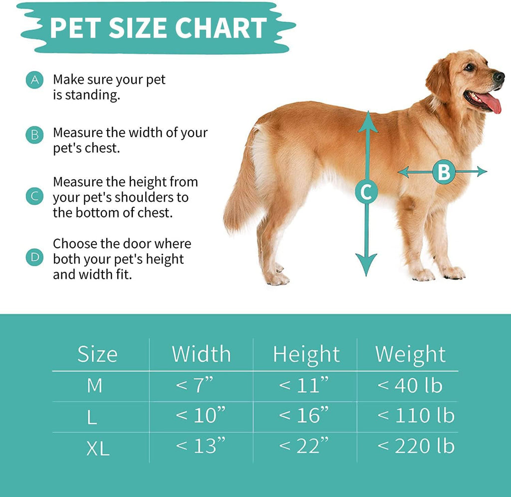 Large Pet Door Aluminum Dog Door Cat Door with Slide-in Lock Panel and Magnetic Flaps O69090