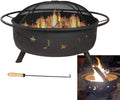 Large Size Steel Fire Bowl with Mesh Spark Screen Cover V584893