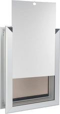 Large Pet Door Aluminum Dog Door Cat Door with Slide-in Lock Panel and Magnetic Flaps O69090