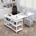 L-Shaped Desk with Storage Shelves D241017