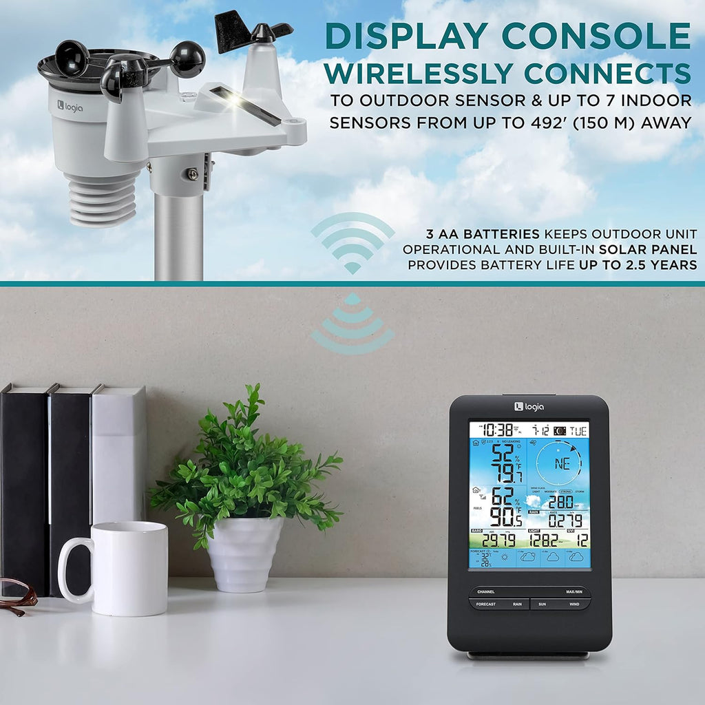 7-in-1 Wireless Weather Station with Color Display J64515