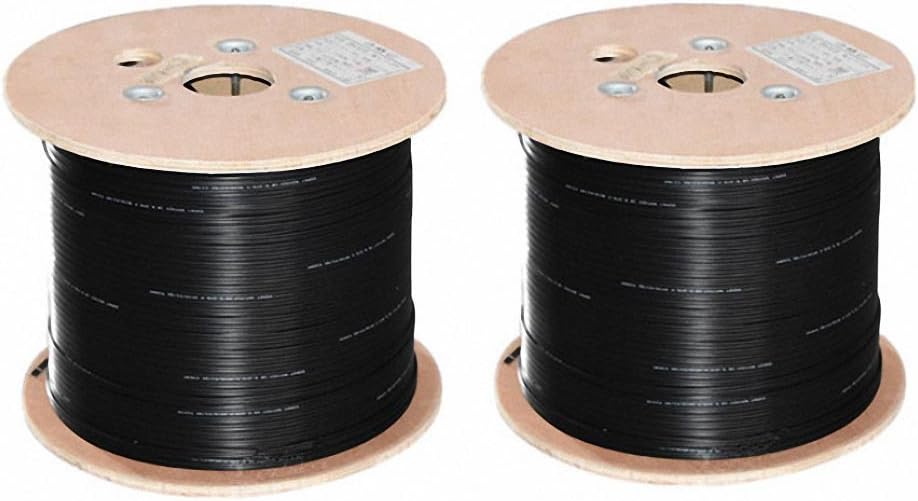 Single Fiber Indoor/Outdoor Optical Fiber Drop Cable, Single Mode, LSZH Jacket, Black, 1000 Feet Y789