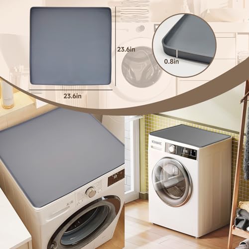 23.6" x 23.6" Silicone Non-slip Waterproof Washer and Dryer Top Protector Mat A149025