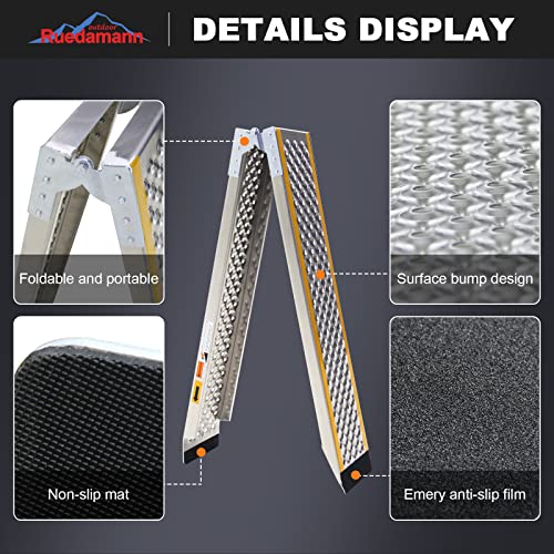 78.7" L × 8.5" W 600 lbs Capacity Foldable Aluminum Loading Ramp J9717