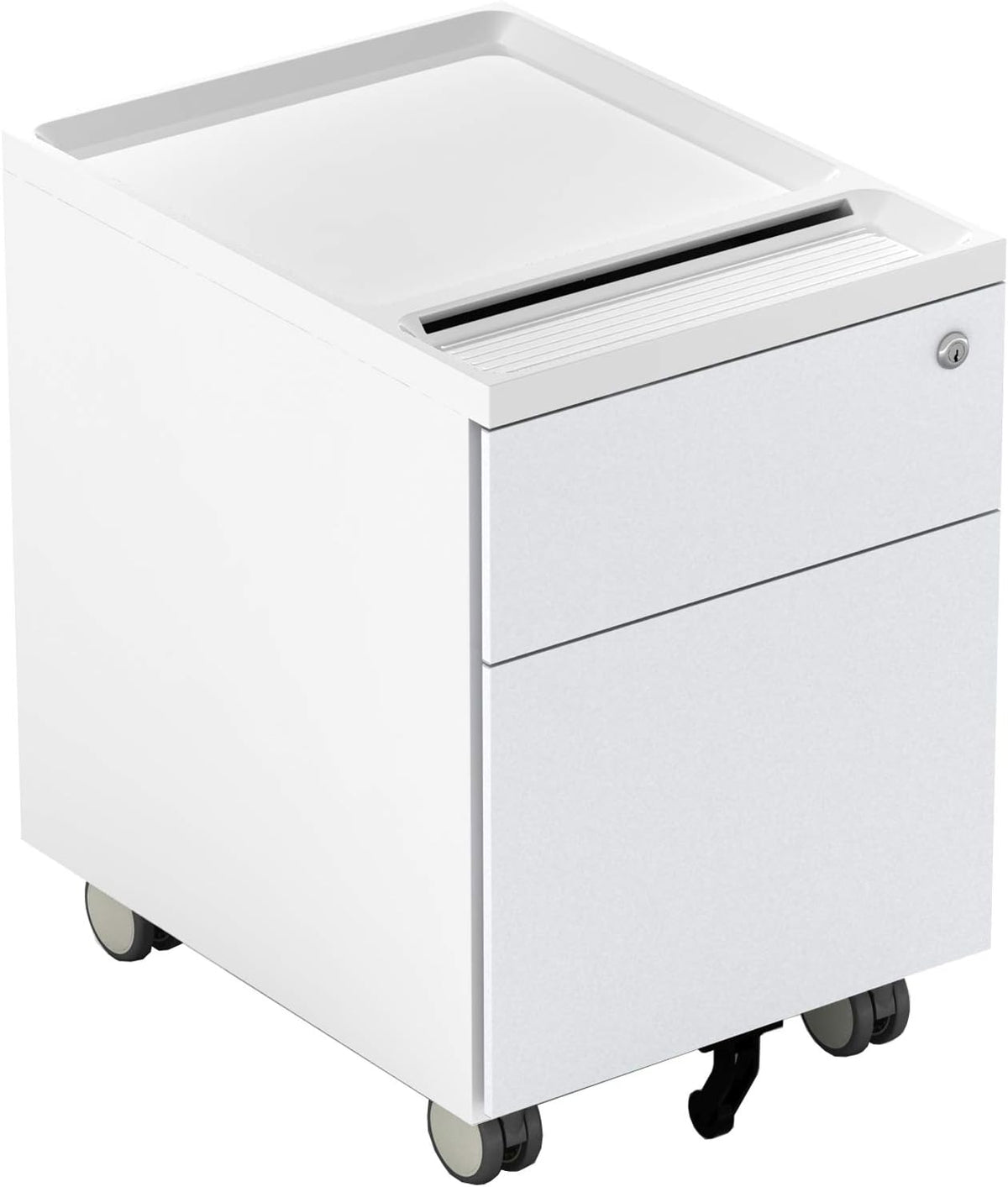 2 Drawer Metal File Cabinet with Lock and Casters A17375