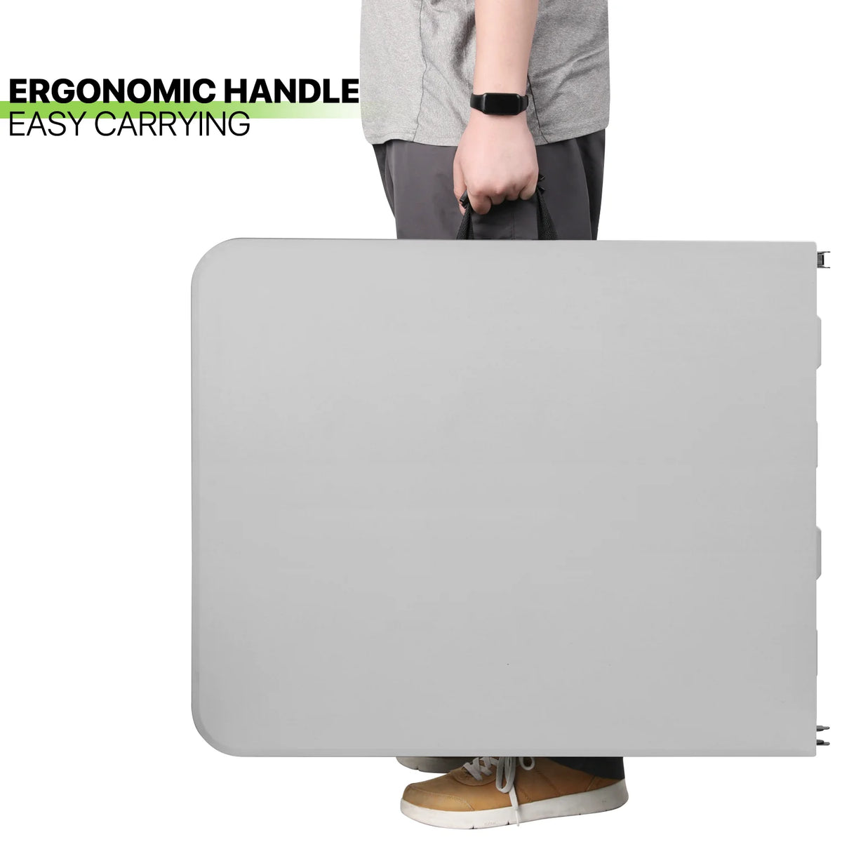 6FT Grey Portable Heavy Duty Plastic Folding Table C819