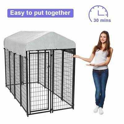 8 x 4 x 6 ft Heavy Duty Metal Dog Kennel V286426