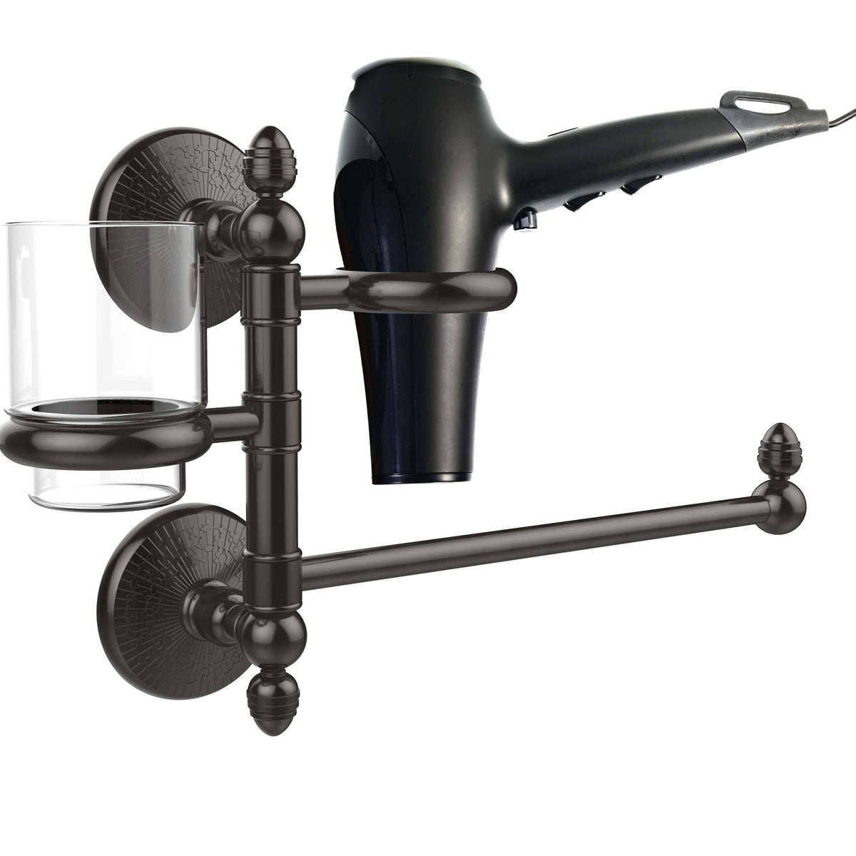 Oil Rubbed Bronze Hair Dryer Holder and Organizer T58913
