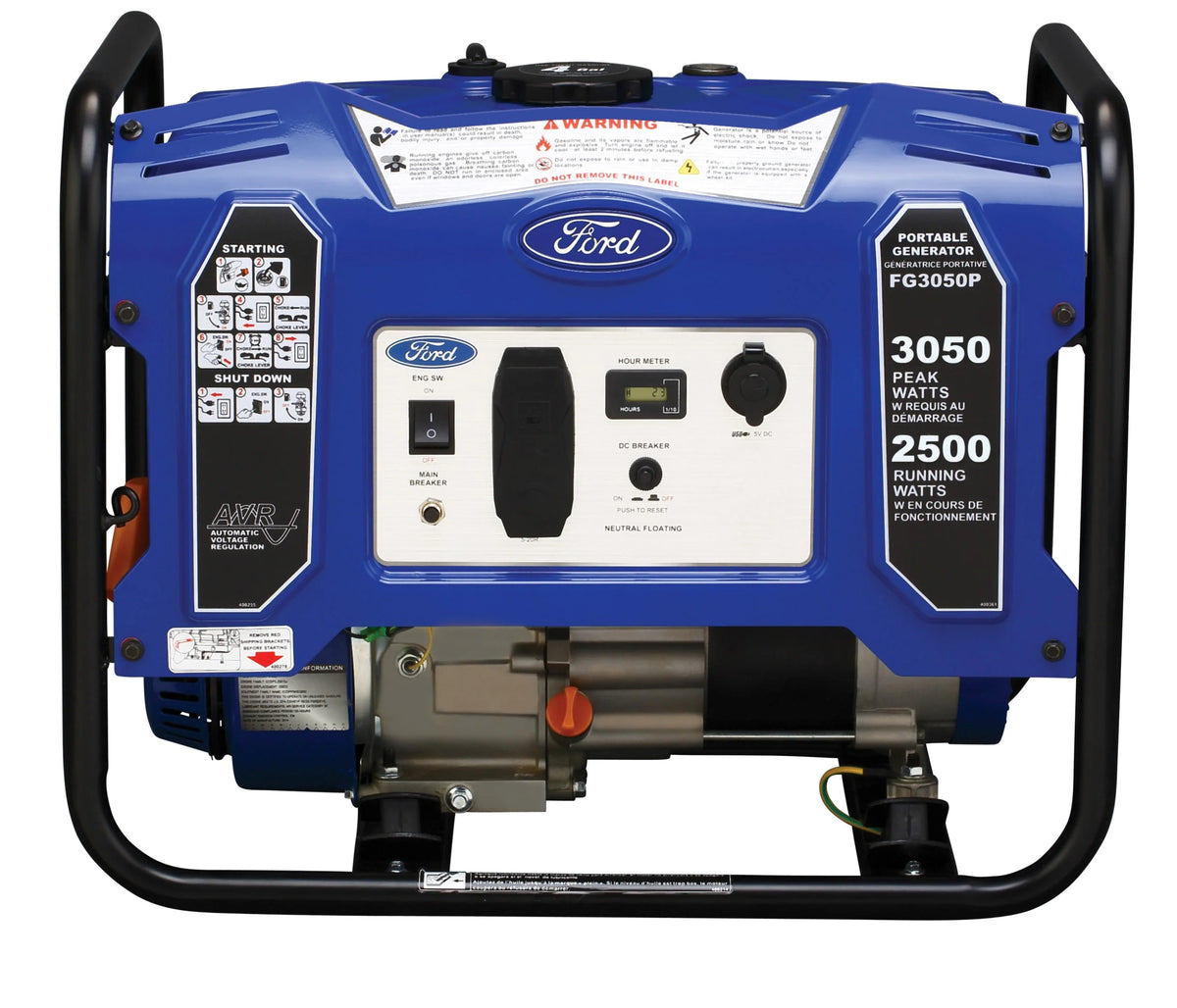 3050-Watt Gasoline Powered Portable Generator with USB Ports M9345