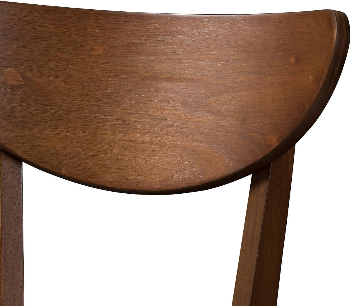 Faux Leather Stool with Back, Black and Walnut Brown, 2-Pieces/Set W538739