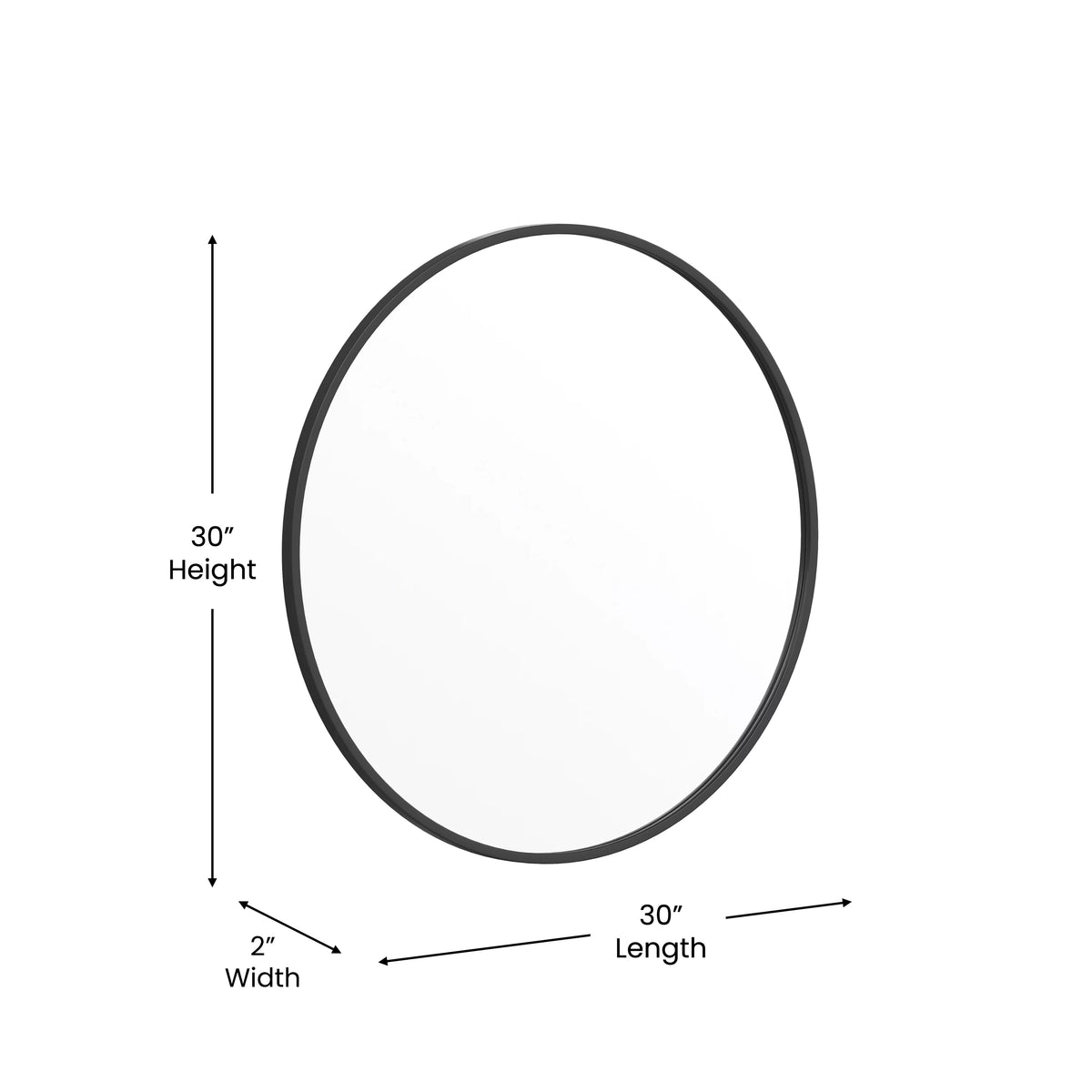 Black Modern Wall Mounted Mirror T8338
