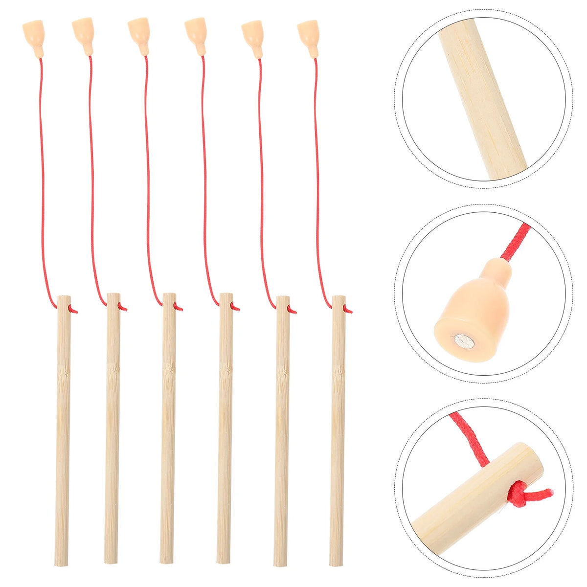 5Pcs Wooden Magnetic Fishing Poles Toys K40593
