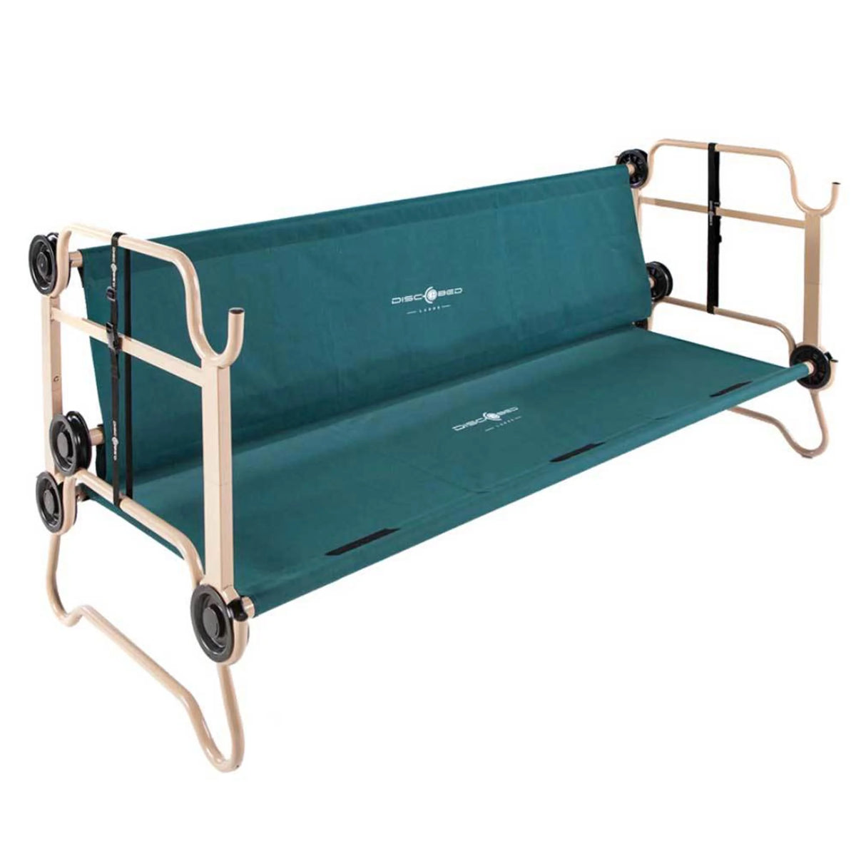 Large Green Double Cot with Storage Organizers J4466