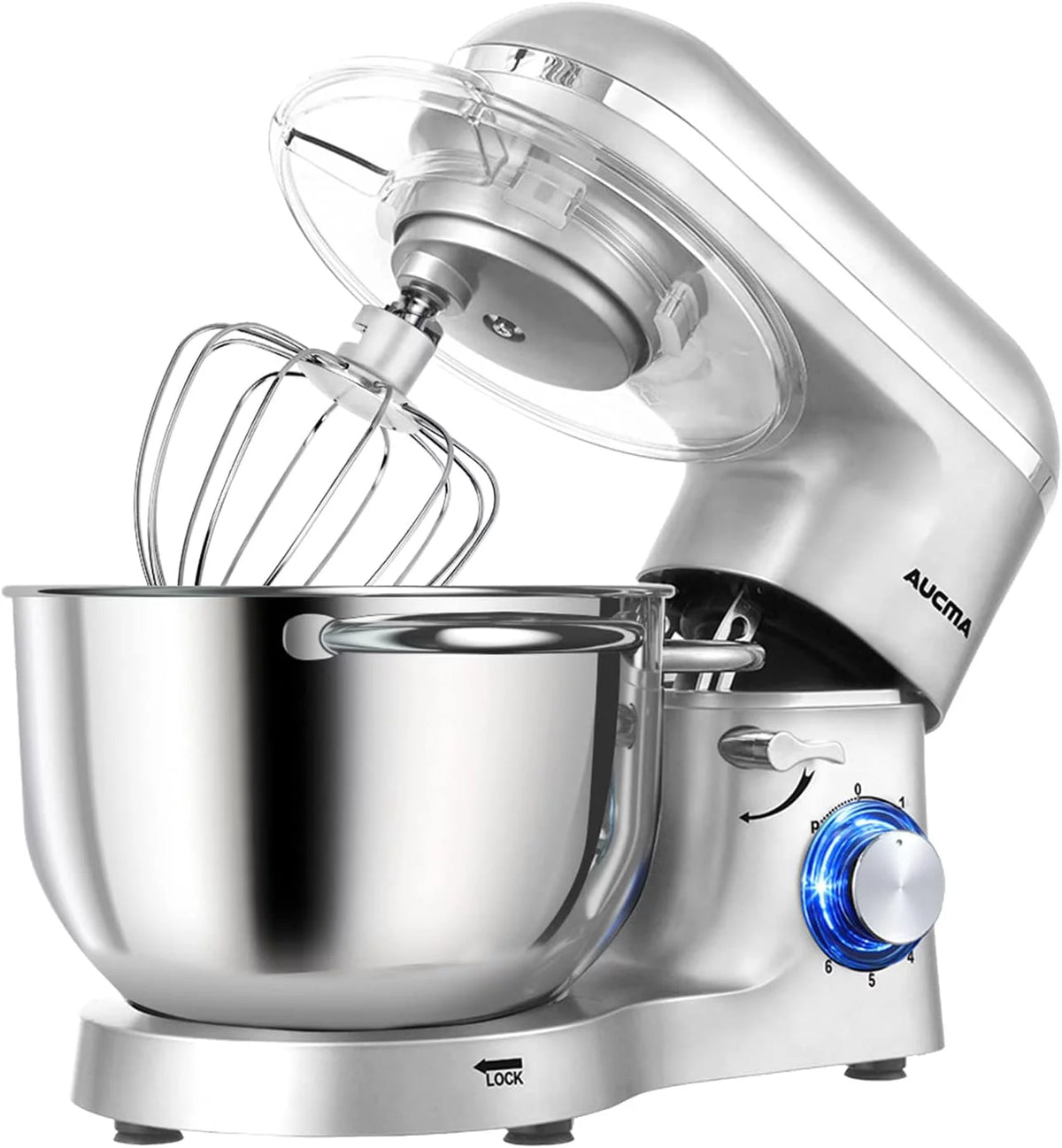 6.5-QT 660W 6-Speed Tilt-Head Stand Mixer with Dough Hook Wire Whip Beater Blue S807211