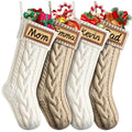 4Pcs Personalized Christmas Stockings with Leather Patches P8869