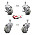 4 Pc Caster Set with Gray Wheels and 12mm Stems Y57842