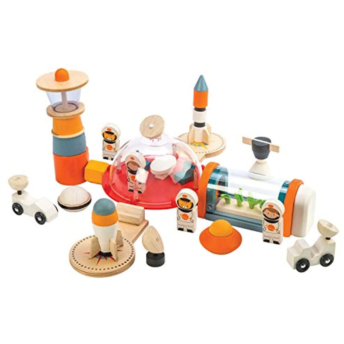 16 Pc Wooden Outer Space Themed Playset M8783