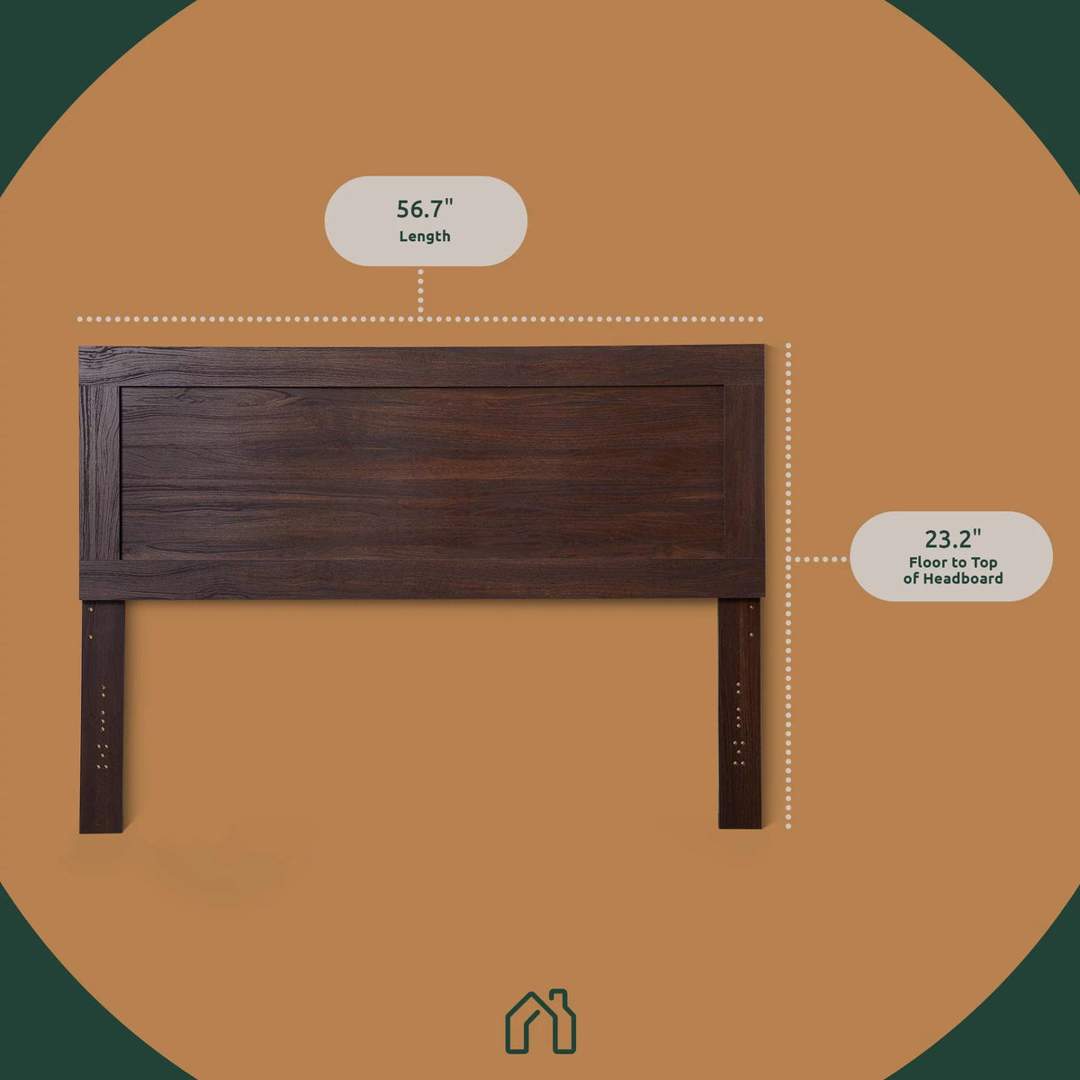 Classic Wood Headboard, Queen, Rustic Mahogany N173