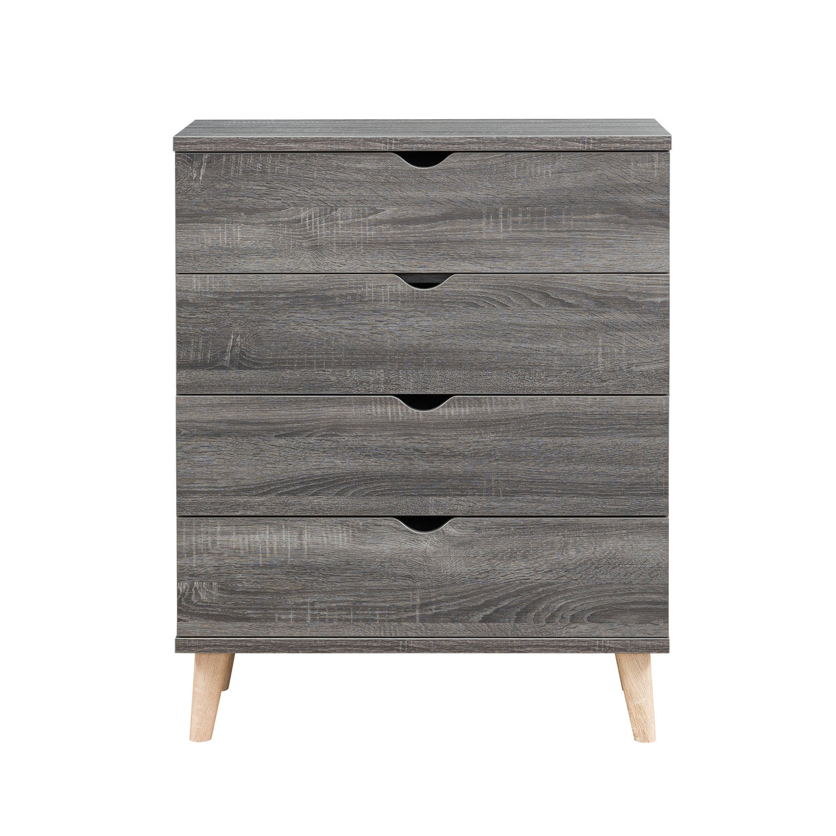 Dark Gray Wood 4-Drawer Chest J669