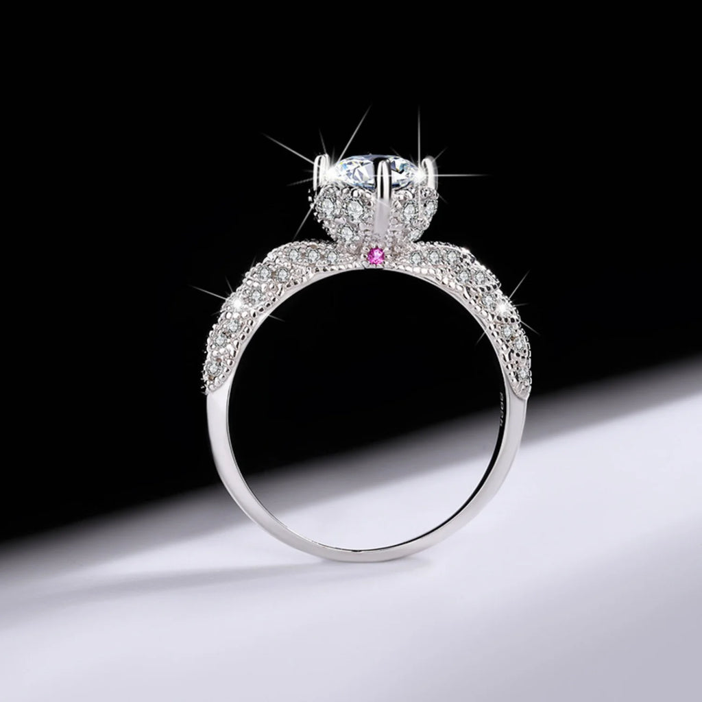 1ct VVS1 Moissanite Engagement Ring S925 Sterling Silver C76713