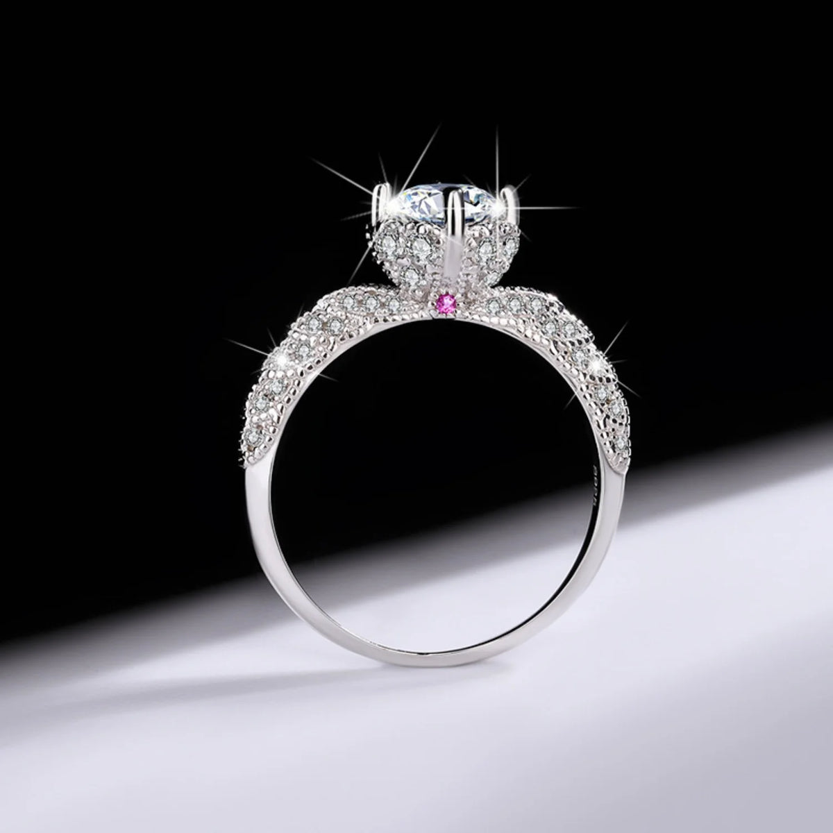 1ct VVS1 Moissanite Engagement Ring S925 Sterling Silver C76713