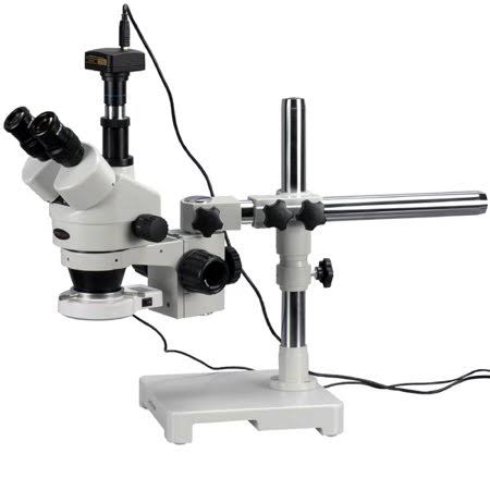 3.5X-90X Trinocular LED Boom Stand Stereo Microscope with 5MP Camera T950