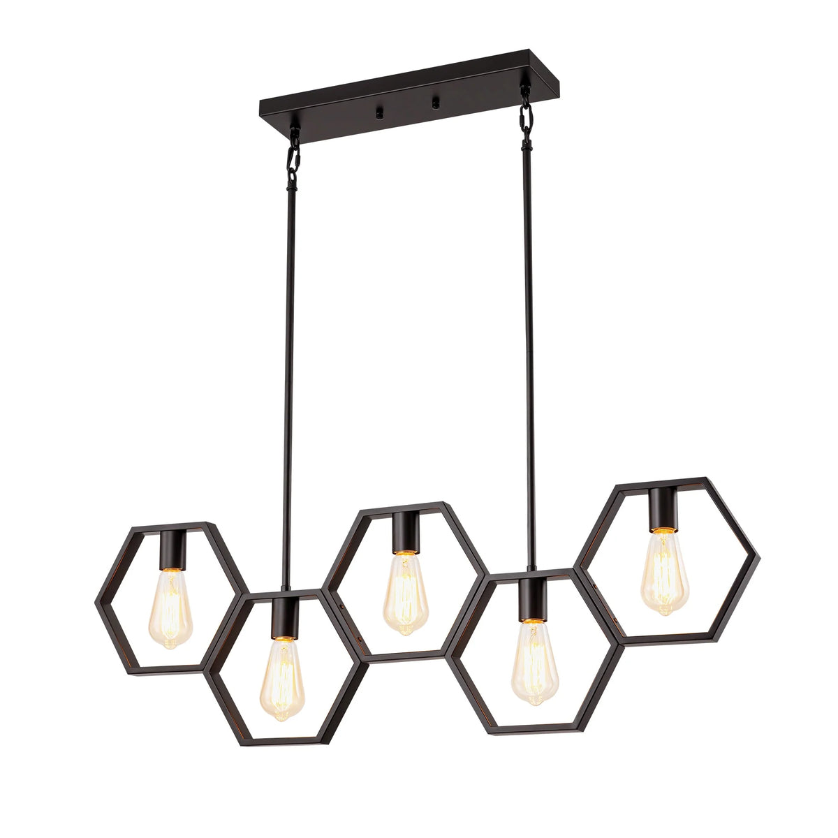 5-Light Square Geometric Pendant T622