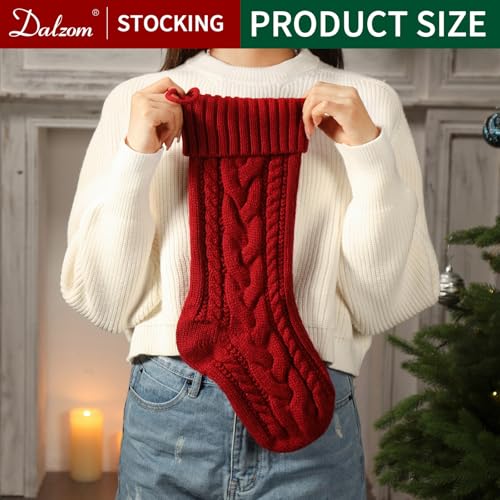 4Pcs Personalized Christmas Stockings with Leather Patches P8869