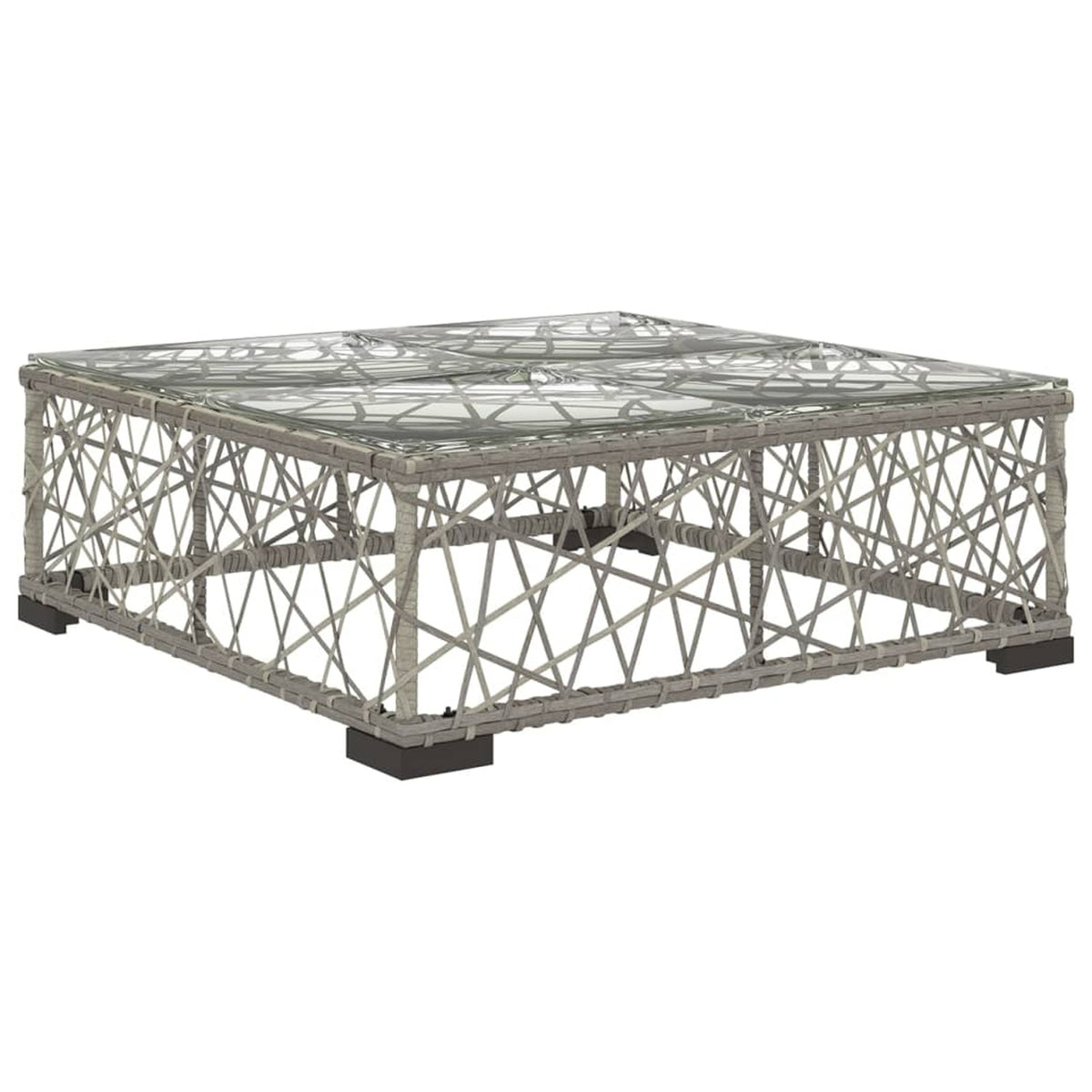 5 Piece Gray Poly Rattan Outdoor Sectional Sofa Set N3682