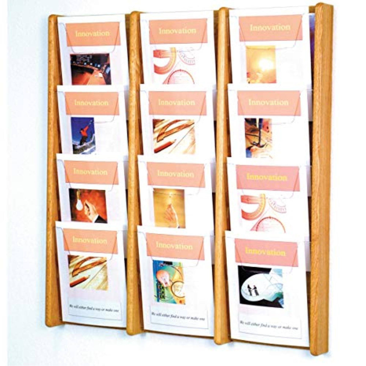 Black/Mahogany 12 Pocket Wall Display A5880